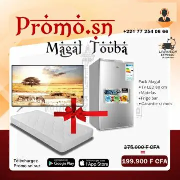 Pack Magal Télévision ecran Plat 80 cm +  Frigo Bar + Matelas Orthopédique 1 place