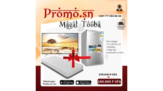 Pack Magal Télévision ecran Plat 80 cm + Frigo Bar + Matelas Orthopédique 1 place