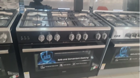 Cuisinière 5 feux Haier dimension 90x60 inox noire full option – Image 2