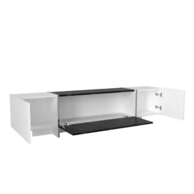 Meuble Tv VEYRON noir blanc avec Table Basse T805 B805 1,80M