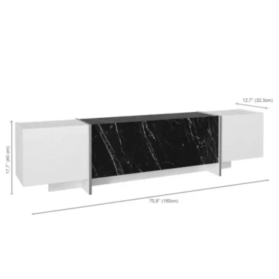Meuble Tv VEYRON noir blanc avec Table Basse T805 B805 1,80M