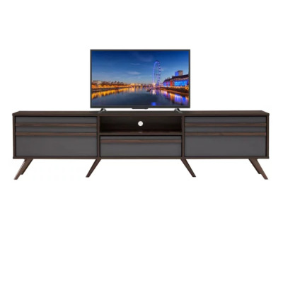 Meuble TV BLACKBURN 1,8 m coloris Columbia, tiroir coloris Gris Foncé