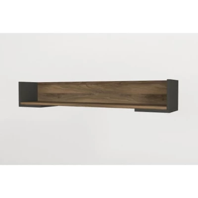 Meuble TV - Ensemble 2 portes - avec étagère murale - tela - anthracite T723