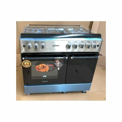 Cuisinière 5 feux Astech dimension 90X60 inox full option avec compartiment de rangement