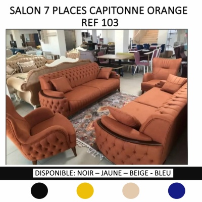 Salon Simili Cuir 7 places Daim ou Tissu 103 couleur au choix