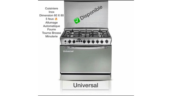 Cuisinière Universelle 5 feux inox 8605