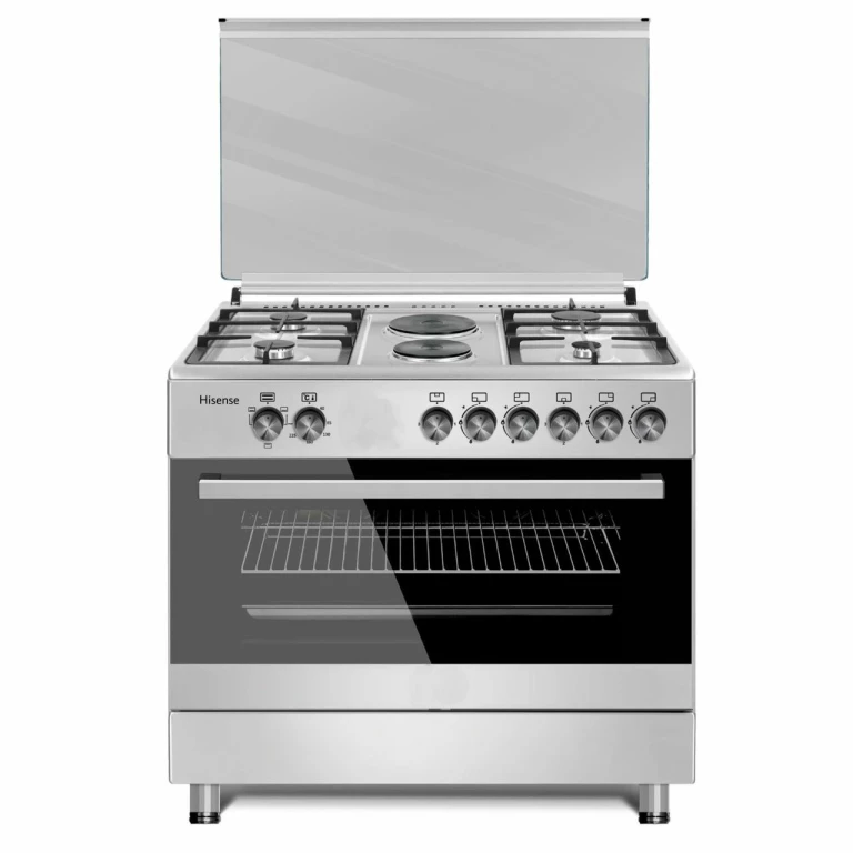 Cuisiniere Hisense 6 FEUX 90X60 4 FEUX a Gaz 2 FEUX Electrique inox