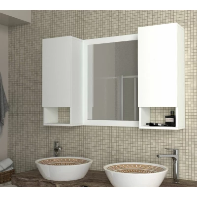 Antuan Bathroom Up Cabinet Mirrored White S01