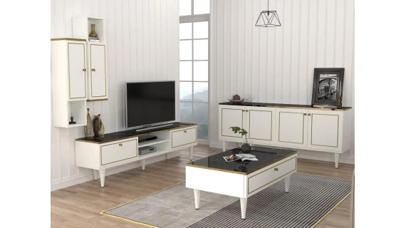 Osma Ravenna Tv Unit White - Marble 1,80M T804