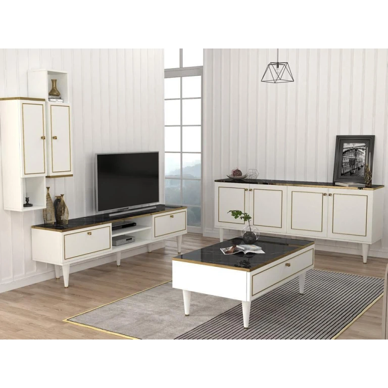 Osma Ravenna Tv Unit White - Marble 1,80M T804