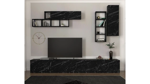 Meuble TV Ege3 Marble 2,80M NOIR  T701-3
