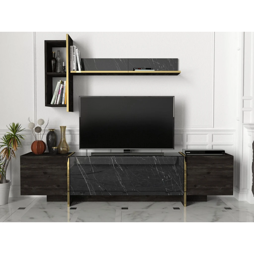 Veyron Tv Unit Rebab - Marble 1,80M T805 NOIR