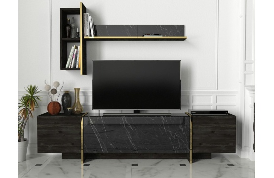 Veyron Tv Unit Rebab - Marble 1,80M T805 NOIR