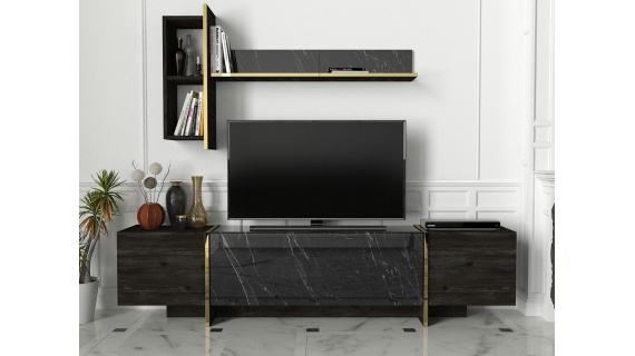 Veyron Tv Unit Rebab - Marble 1,80M T805 NOIR