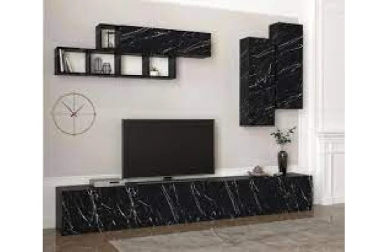 Tromen Tv Unit Black Marble - Rebab 2,60M NOIR