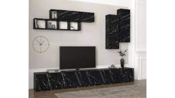Tromen Tv Unit Black Marble - Rebab 2,60M NOIR