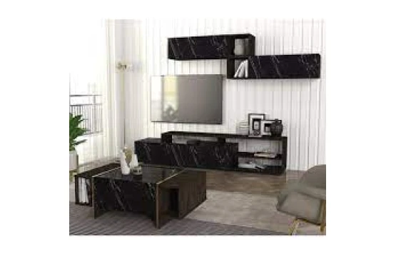 Enssemble Tromen Tv Unit Black Marble - Rebab 2,60M NOIR T929-B905
