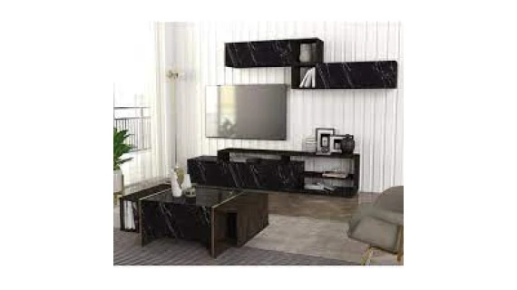 Enssemble ELIT Tv Unit Rebab-Marble Noir