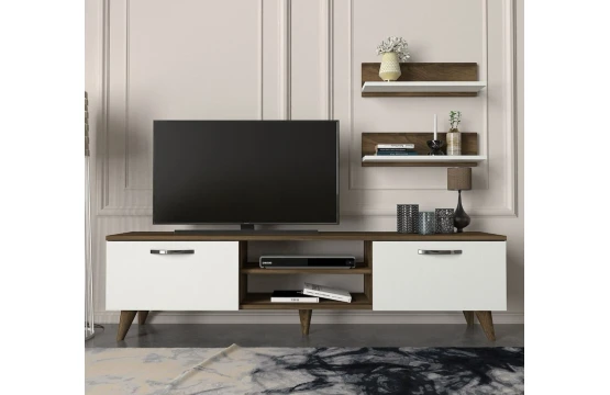GeaclesV2 Tv Unit White Walnut 1,80M MARON BLANC T807