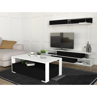 BalinaV2 Coffee Table White black 110*60 cm NOIR BLANC B908