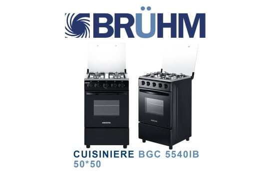 Cuisiniere Bruhm 4FEUX 50X50 Noir BGC-5540IB