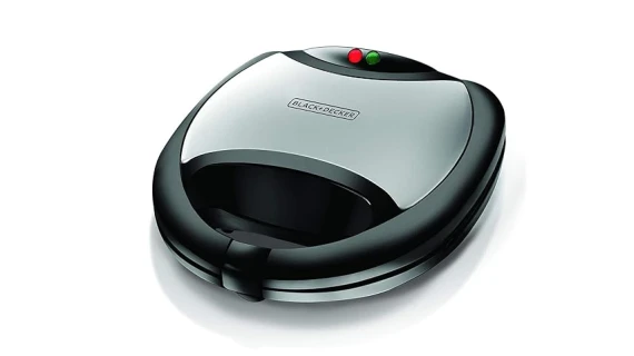 Machine à sandwich, grill et gaufrier multiplaque 3-EN-1 ,750 watts (gris) -Black+Decker