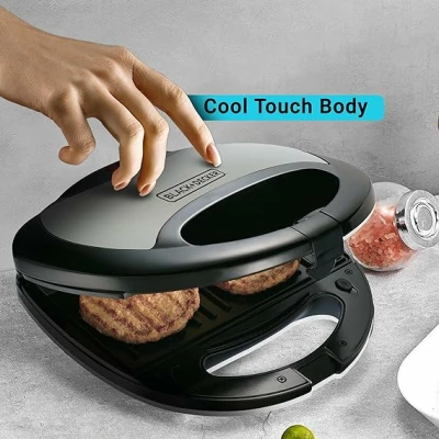 Machine à sandwich, grill et gaufrier multiplaque 3-EN-1 ,750 watts (gris) -Black+Decker – Image 5