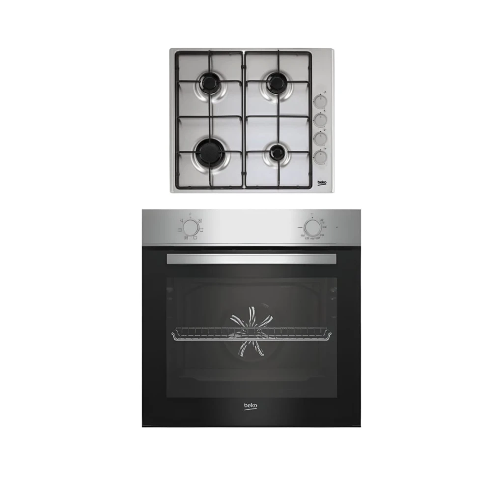Four Beko Encastrable Electrique + Plaque a Gaz 4 Feux BBSP11030X