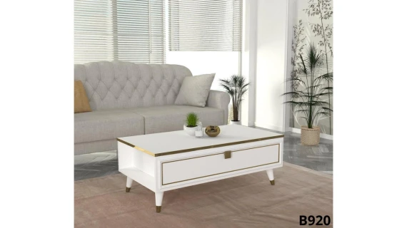 Table Basse or Blanc 110/60CM