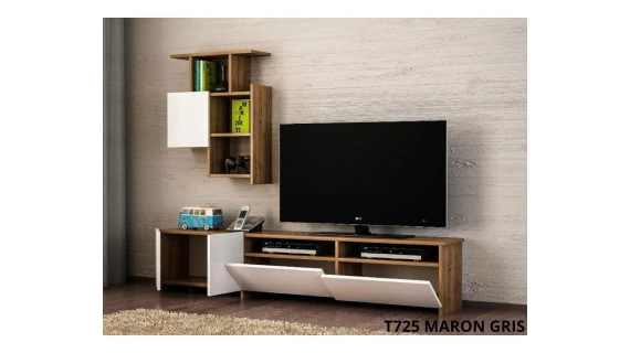 Meuble TV Mariposa Noyer-Blanc 1,80M
