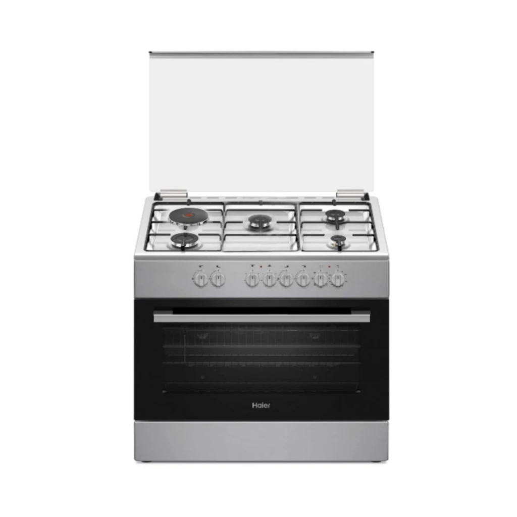 Cuisinière Haier Mixte 5 Feux 90X60 4F a Gaz 1Feux Electrique Inox