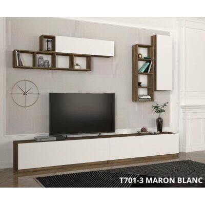 Meuble TV EG3 Maron Blanc T701