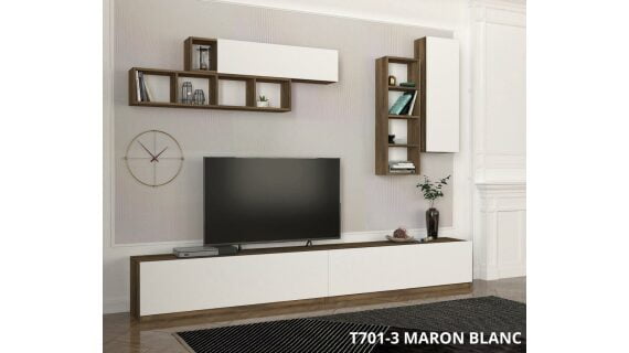 Meuble TV EG3 Maron Blanc T701