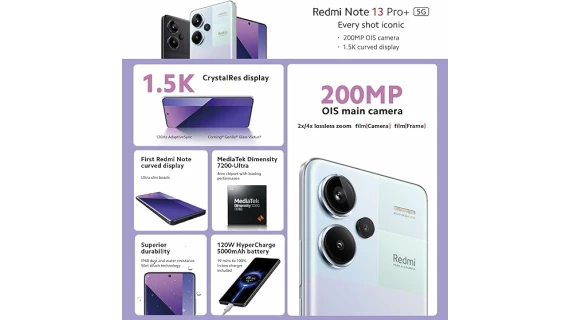 Xiaomi Redmi Note 13 Pro+, 5G, 2.8GHz -Ram 12GB - Rom 512GB – Image 7