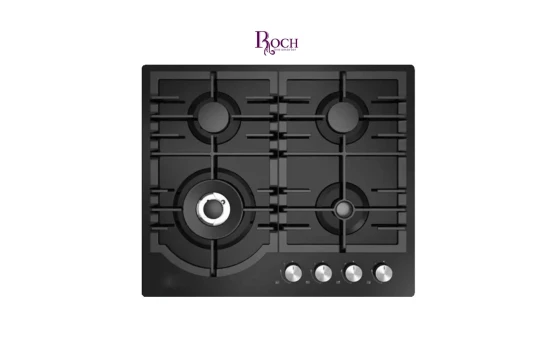 Plaque Encastrable Roch 4 Feux Dimensions 60x60 en Verre Noir RBH60WCFGB