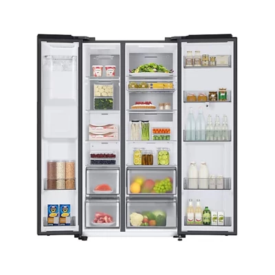 Refrigerateur Samsung Side BY Side  (614L) Brut  Family 2 Portes Avec Dist Glacon et Ecran Noir RS6HA8891B1 – Image 9