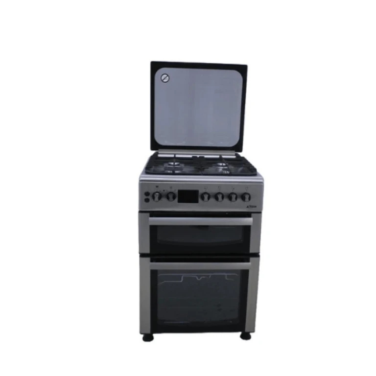 Cuisinière Astech dimension 60x60 4 Feux Gaz 2 Four Electrique Avec 2 Portes CK69DDGZ-ELF