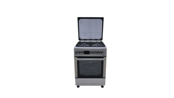 Cuisinière Astech dimension 60x60 4 Feux Inox Avec Ecran et Chaleur Tournente CK66ELCF