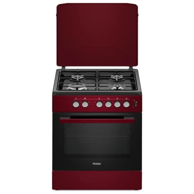 Cuisinière à gaz 4 feux Haier dimension 60x60 Rouge
