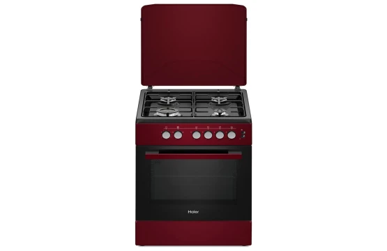 Cuisinière à gaz 4 feux Haier dimension 60x60 Rouge