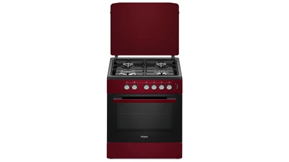 Cuisinière à gaz 4 feux Haier dimension 60x60 Rouge