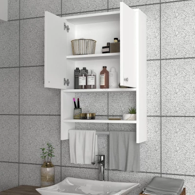 Meuble VIRA à 2 portes avec penderie - Blanc - Salle de bain S04 – Image 3
