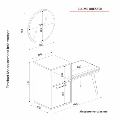 Blume Commode à miroir Noyer-Noir M33 – Image 9