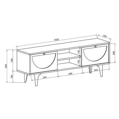 Console TV Modern Fusion - Blanc-Marron T106 – Image 2