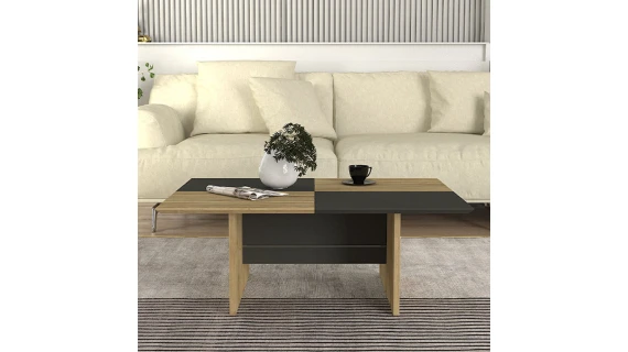 Table basse Venita en saphir - anthracite 90x60x33.8cm