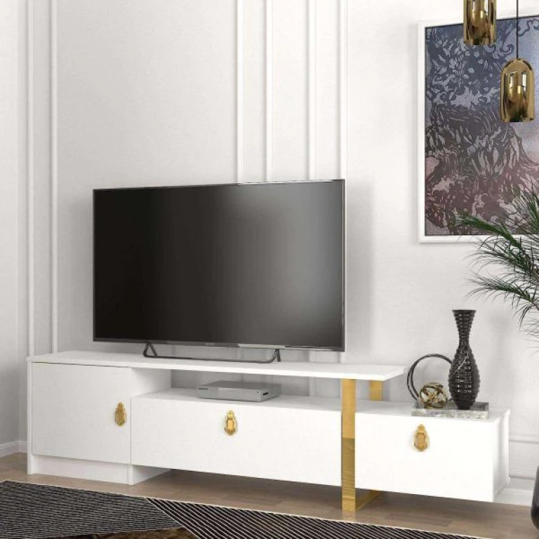 Meuble TV Aramis Blanc - Or