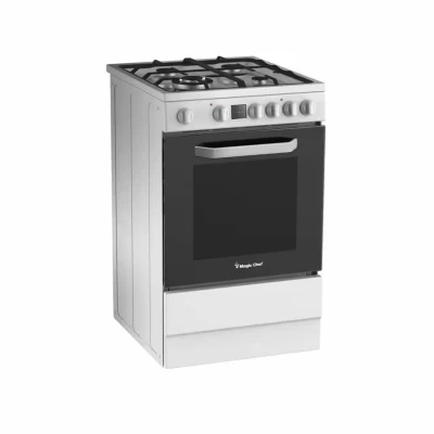 Cuisinière MAGIC CHEF 4 Feux 60x60 Minuterie Blanc MCSBRG24W