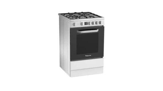 Cuisinière MAGIC CHEF 4 Feux 60x60 Minuterie Blanc MCSBRG24W