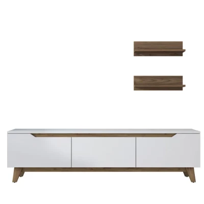 Meuble TV  Zenan avec étagères 180 cm blanc – Image 5