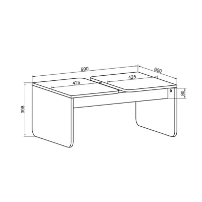 Table basse GIEZA (noir et bois) 90cm B102 – Image 5